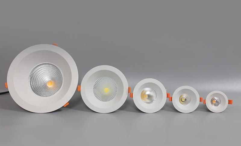 CE RoHS Approved 10W/20W/30W/40W/50W/60W/70W/80W/90W/100W Recessed Ceiling Round COB LED Down Light with CREE Chip Lifud Driver