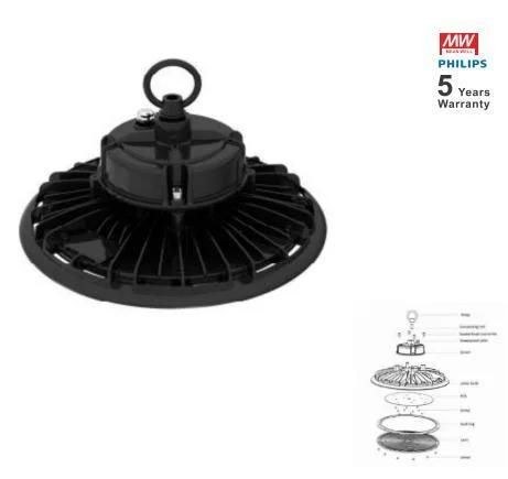 100W/150W/200W Round UFO LED Highbay Light 85-265V Outdoor Light LED Lights UFO 2800-6500K Black 150W LED High Bay Lights