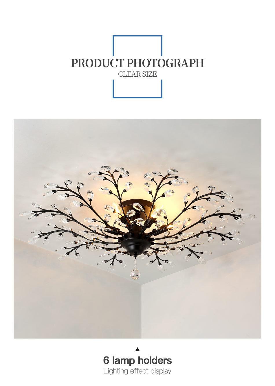 Artist Modern Decorative Chandelier Lighting Copper Branch High Class Crystal Lamp Pendant Light Home Villa Lamp