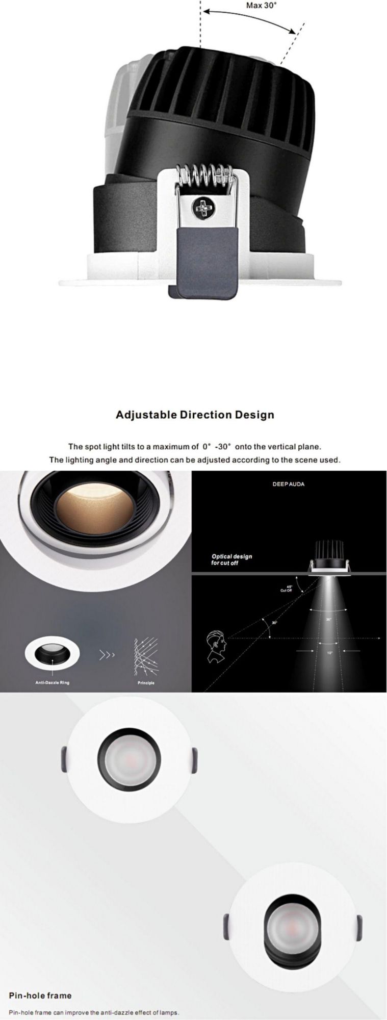 R6902 Fixed Downlight Anti-Glare Recessed LED Down Light