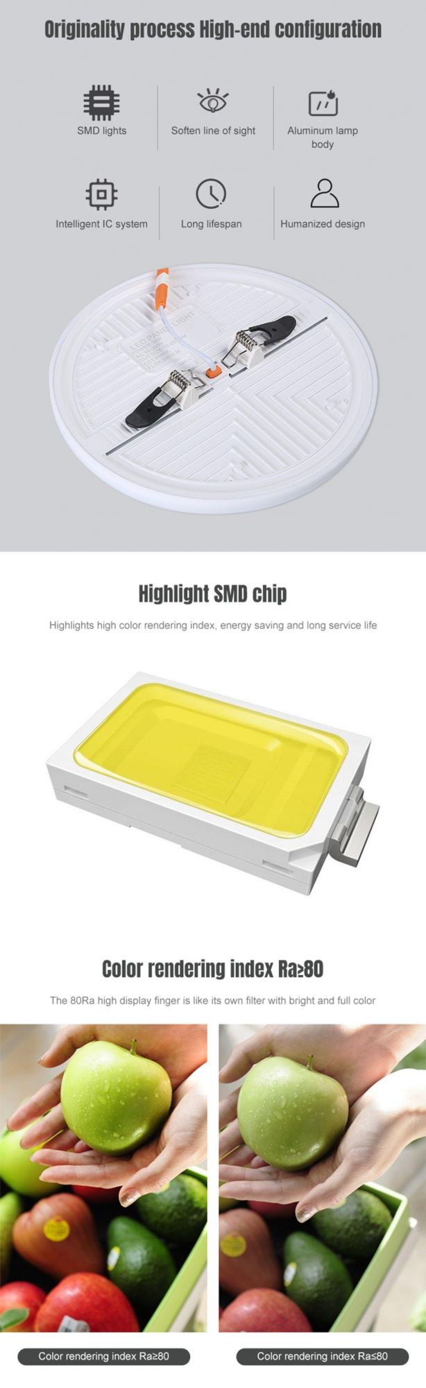 Commercial Ceiling Down Light Round Square Slim Frame Less LED Panel Light