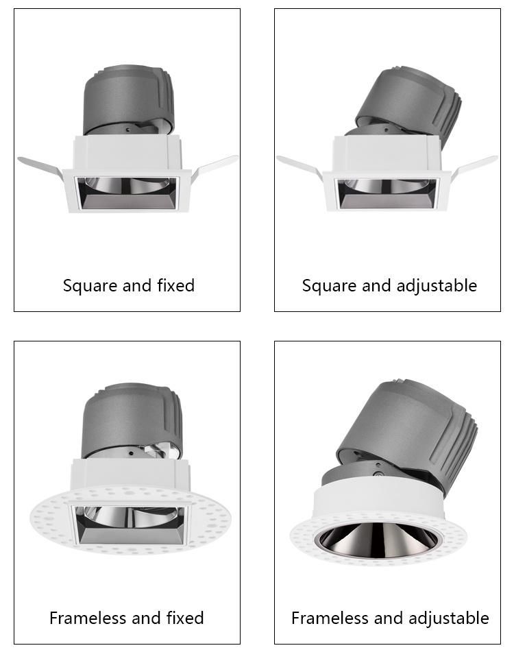 Rotated Waterproof IP65 LED Hotel Downlight 15W Cutout 75mm