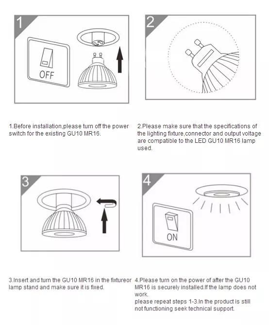 Excellent Heat Dissipation LED Bulbs GU10 Lighting Super Brightness and Stable Quality