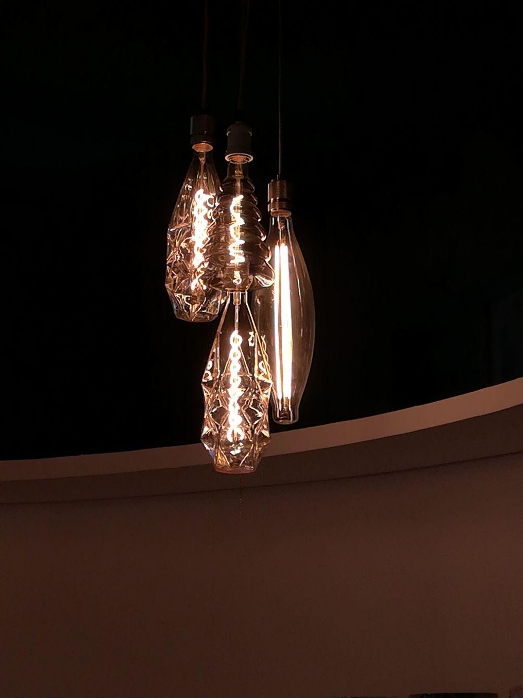 Bubble-Shaped Glass Decorative LED Spiral Filament Light Bulb