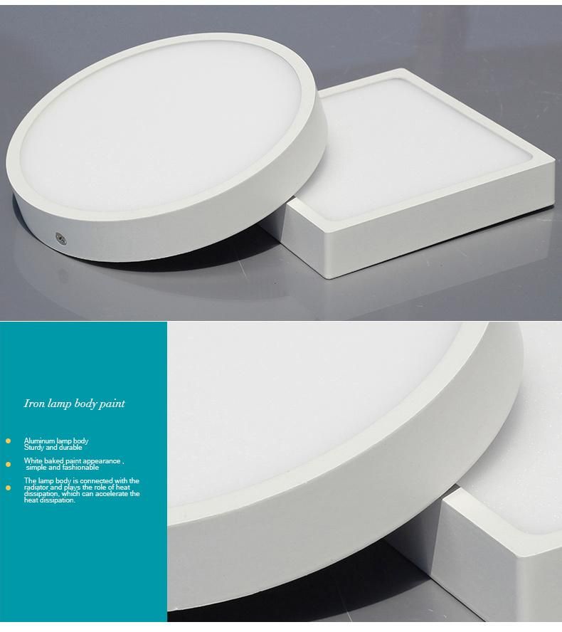 7000K 12W Flat Surface Mounted LED Panel Ceiling Lamp