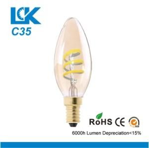 2W 180lm C35 New Spiral Filament Retro LED Light Bulb