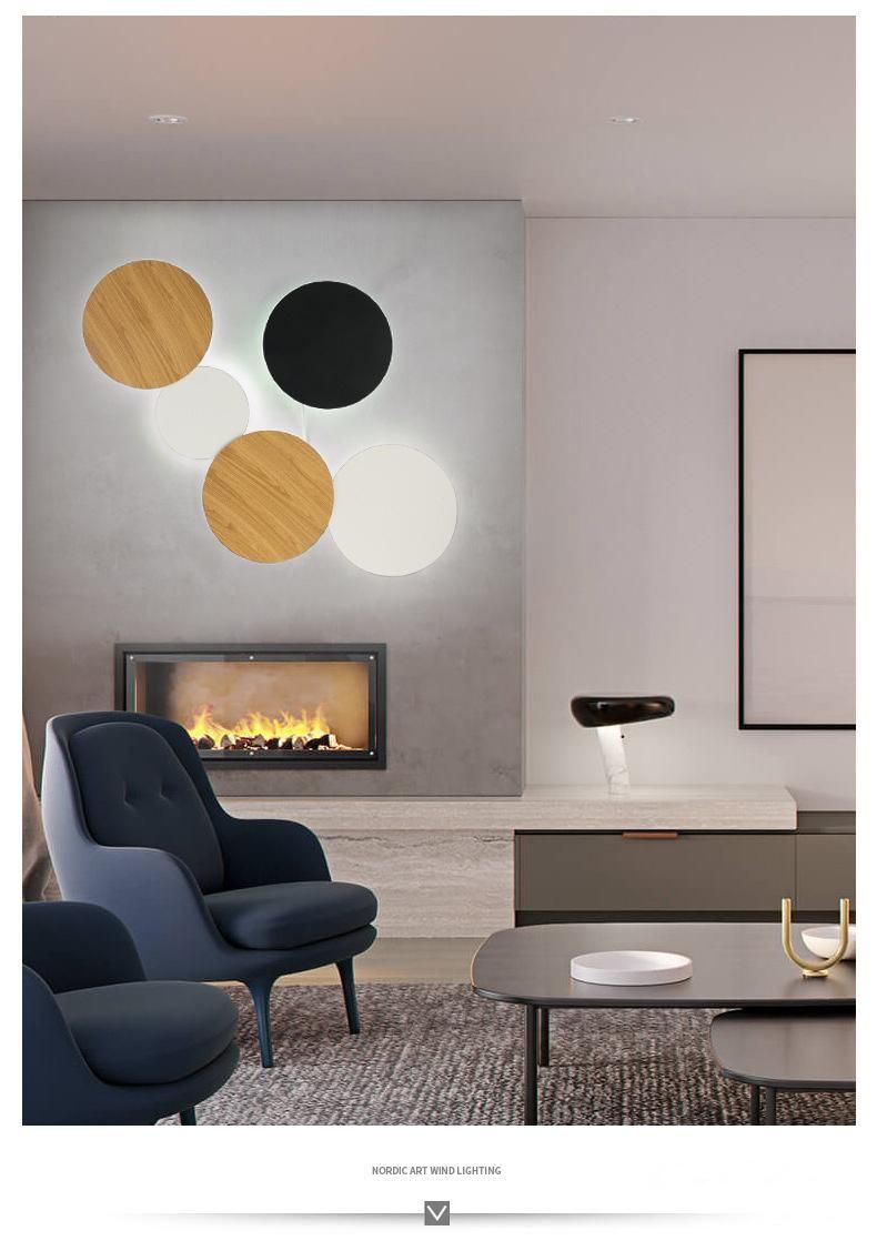 Modern Nordic Living Room Background Wall Round Solar Eclipse Wall Lamp