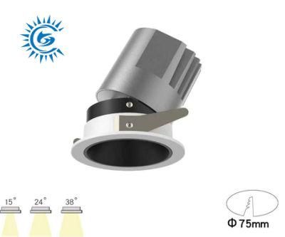 7W 10W 15W Dimmable Recessed COB LED Ceiling Downlight