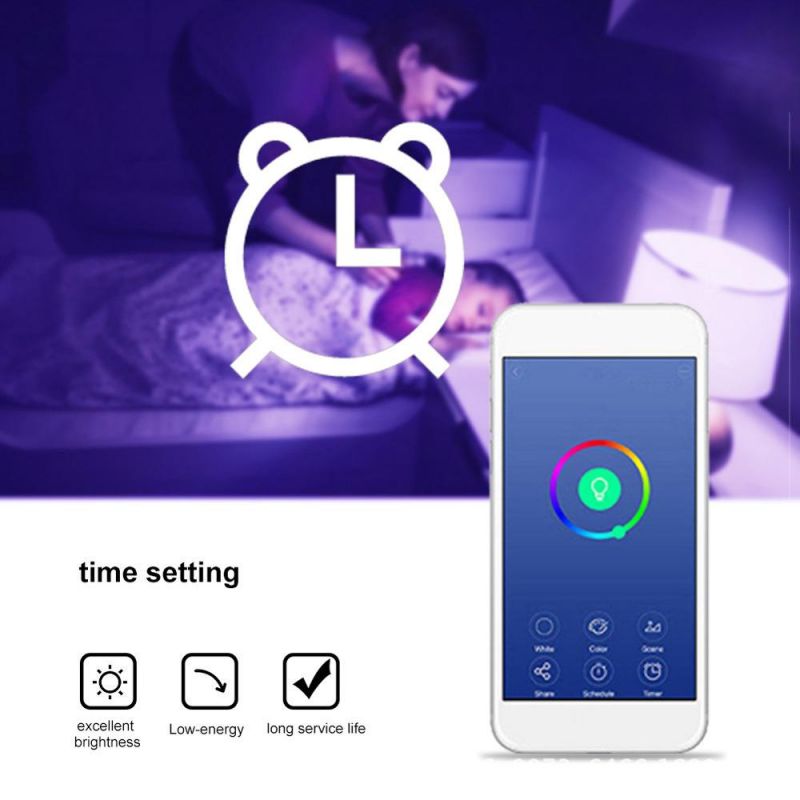 WiFi Smart LED Light Bulb E27 Dimmable Multicolor Bulb Amazon Alexa Echo, Google Home, Ifttt Tuya APP No Hub