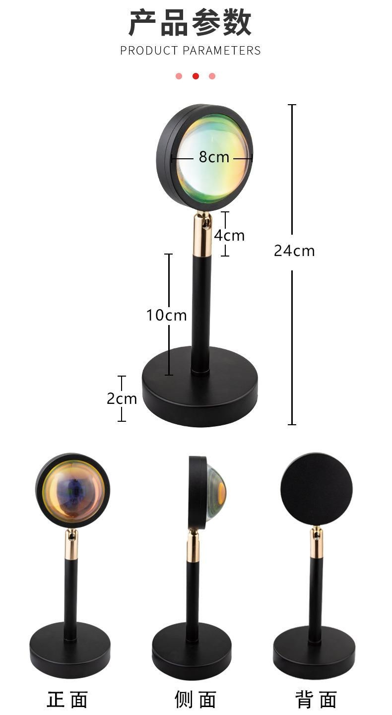 New USB 180/360 Degree Rotation Rainbow Projection Lamp LED, Romantic Visual LED Light Sunset Light