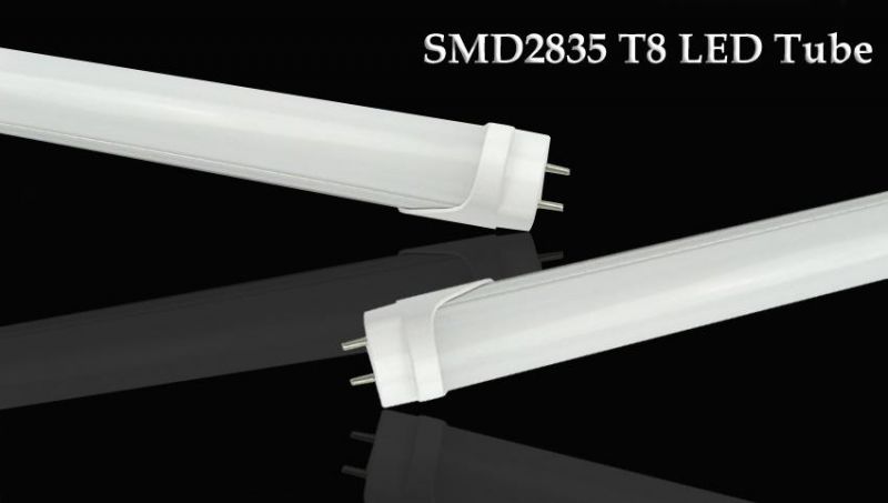 160lm/W CRI>80ra 3000lm T8 18W LED Tube Light AC85-305V 6000K Cool White PF>0.9 Surge Range 4kv