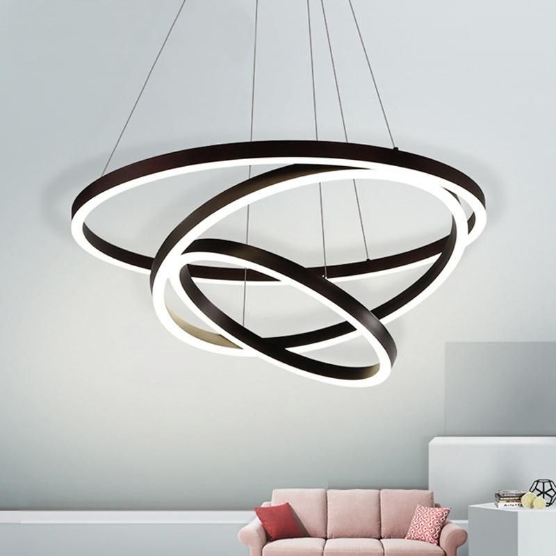 Zhongshan Dimmable 60W Round Rings LED Chandelier Modern Cheap for Project Dining Room