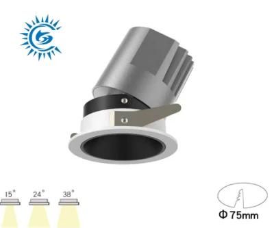 Aluminum Recessed COB Ceiling Lamp, CCT3000K/4000K/6000K, Ra80