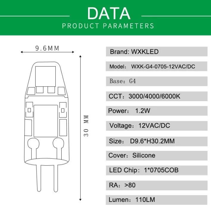 G4 0705 COB LED Bulb Mini Lamp G4 LED Bulb