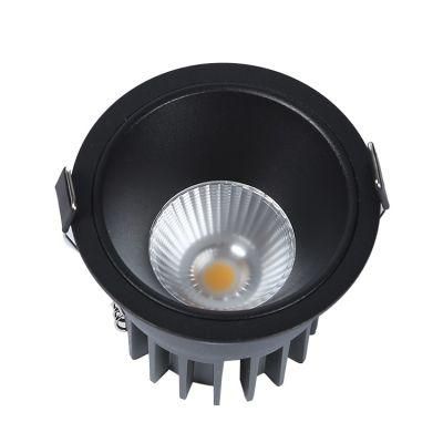 Private Module Aluminum Ronund Dimmable COB 12 Watt Indoor Recessed LED Downlight