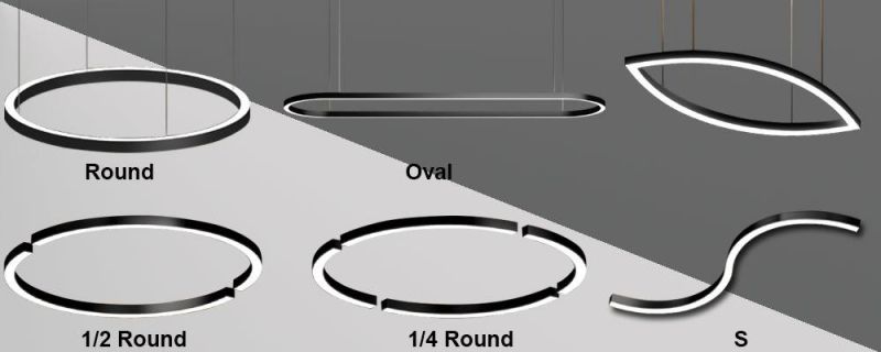 Aluminum Circular LED Luminaire Pendant Light with 2m Diameter