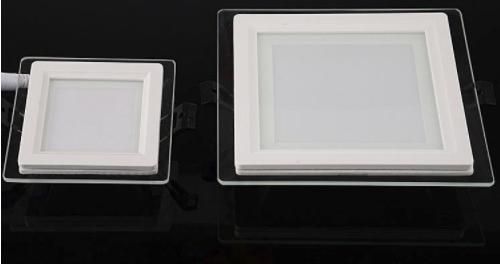 New Design SMD Glass Indoor Down Lighting Round Square 12W Panellight LED Recessed Ceiling Light Panel Light