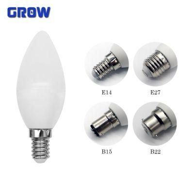 C37 7W Bulb E27/E14/B22/B15 Socket LED Candle for Indoor Lighting