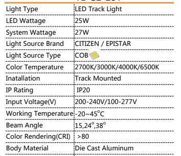 CE Certification 2 Wire Track Light 1 Phase Adaptor Track Rail System Spotlight Surface COB LED Track Light