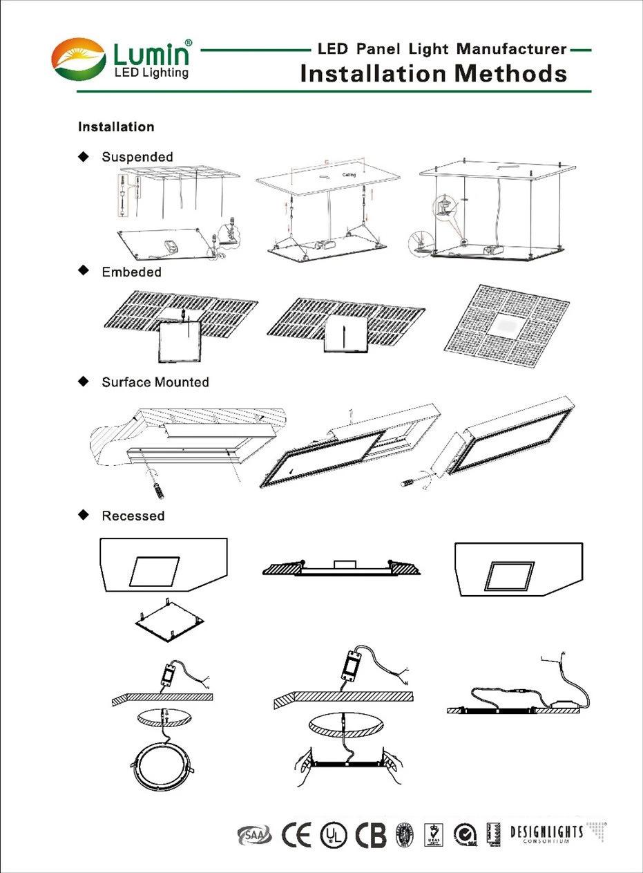 PF>0.9 Dimmable 36W 40W LED Panel Light