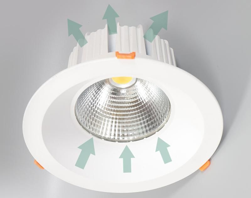 CE RoHS Approved 10W/20W/30W/40W/50W/60W/70W/80W/90W/100W Recessed Ceiling Round COB LED Down Light with CREE Chip Lifud Driver