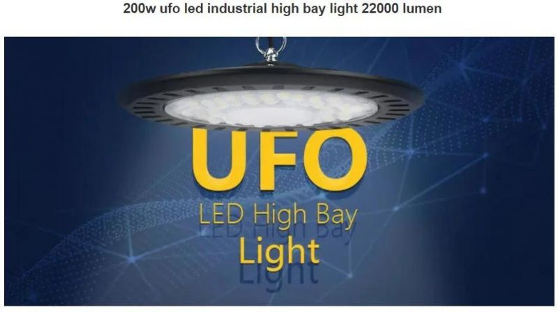 Plain Mounted Pendant 100-200W UFO LED Industrial High Bay Light 3000-6000K SMD5050 CE Rosh