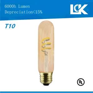 CRI90 6.5W 500lm T10 New Retro Spiral Filament LED Light Bulb