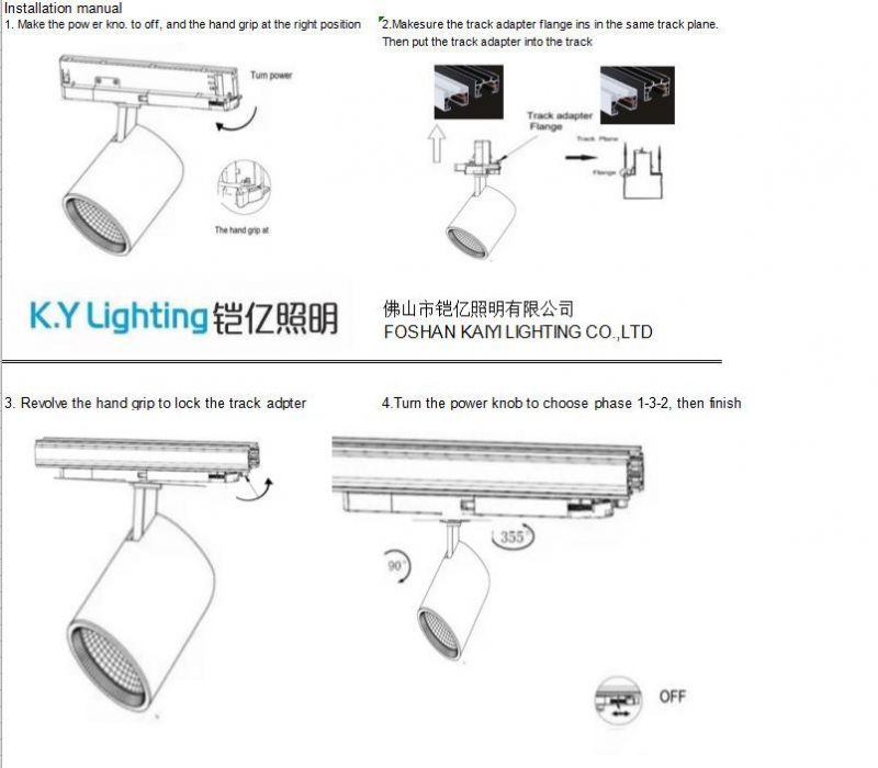 15W 20W 25W 30W 35W 95/9 Ra Driver and Adapter Integrated LED Lights Tracklight Lighting LED Track Spot Light