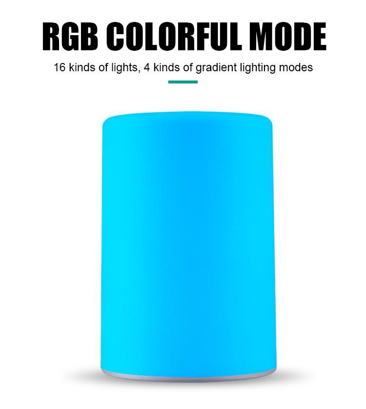 Color RGB Portable Table Lamp Night Light for Bedroom