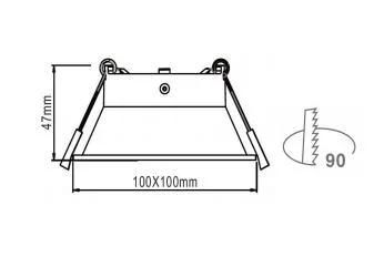 LED Recessed Downlight MR16 GU10 Spot Light Square IP65 Mounting Rings