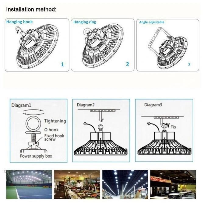 Sunflower Fashion IP65 135lm/W LED UFO Highbay Light 100W 150W Gas Station Lighting