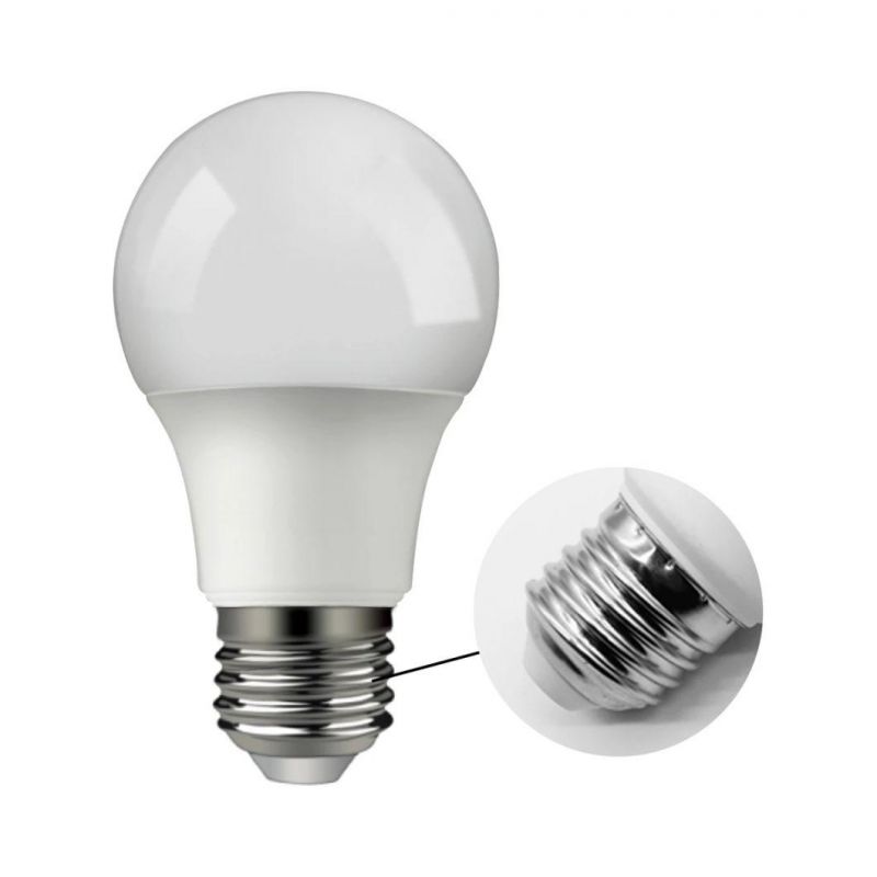 Factory Price A60 9W B22 E27 Plastic Aluminum LED Bulb Light Energy Saving Lamp for Indoor Using with CE RoHS ERP Approval