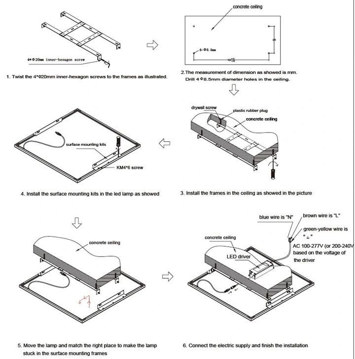 Suspended Frameless LED Panel Light 600X600 40W