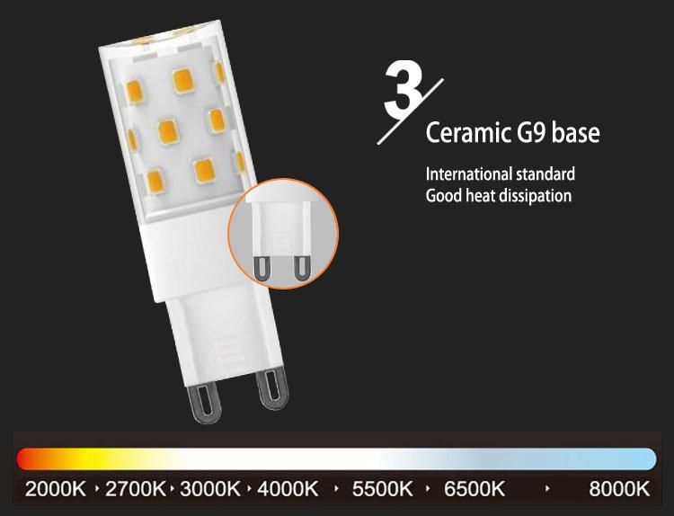 Dimmable Flicker Free LED Lamp Mini Brightest 380 Lumen 4W G9 LED Bulb