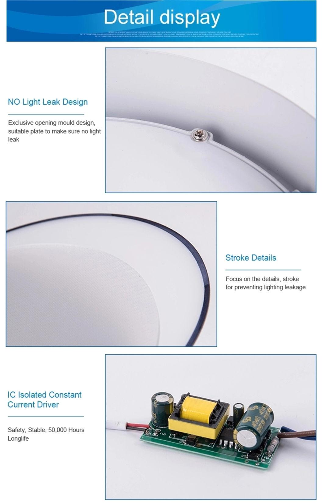 Lighting LED Aluminum Plastic Design LED Panel IP44 Round LED Panel Light Indoor Square LED Panel Light