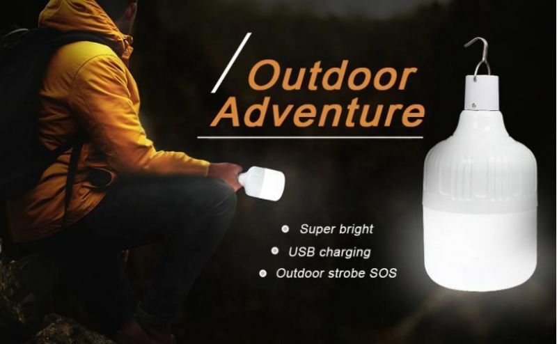 Camping Hiking Fishing LED Rechargeable Solar Light Bulb