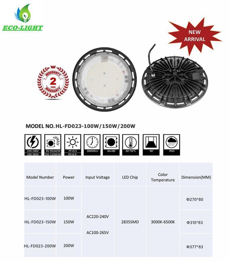 Big Industrial Lamp High Quality 150W UFO LED Highbay Light