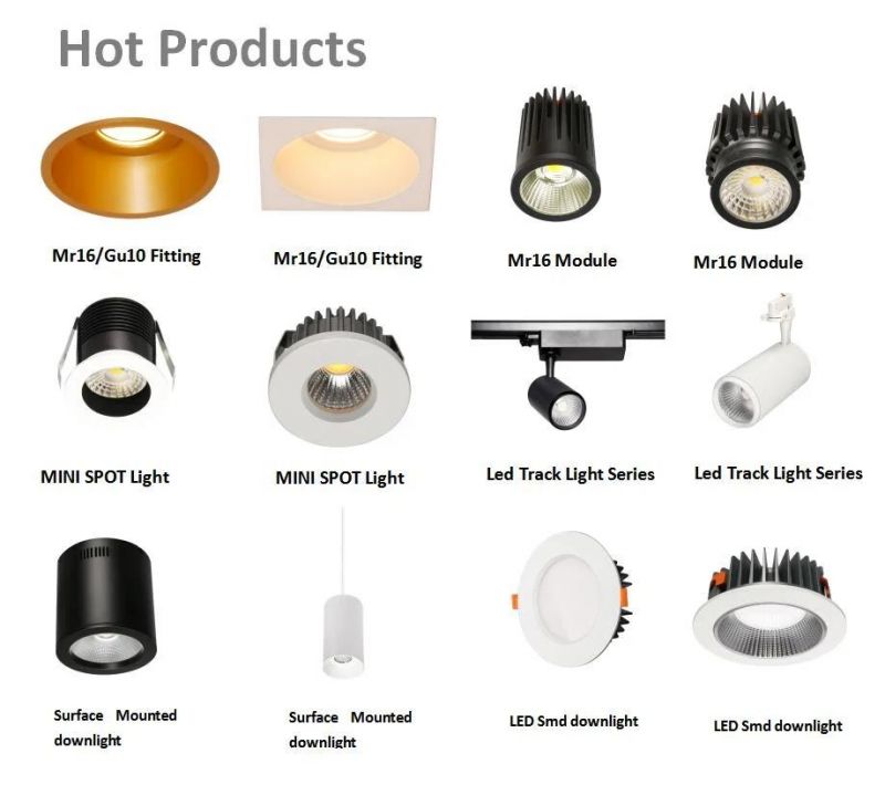Customized Recessed Lighting Parts Seal Die Cast Aluminum LED COB Downlight Ceiling MR16 Light Lamp Housing