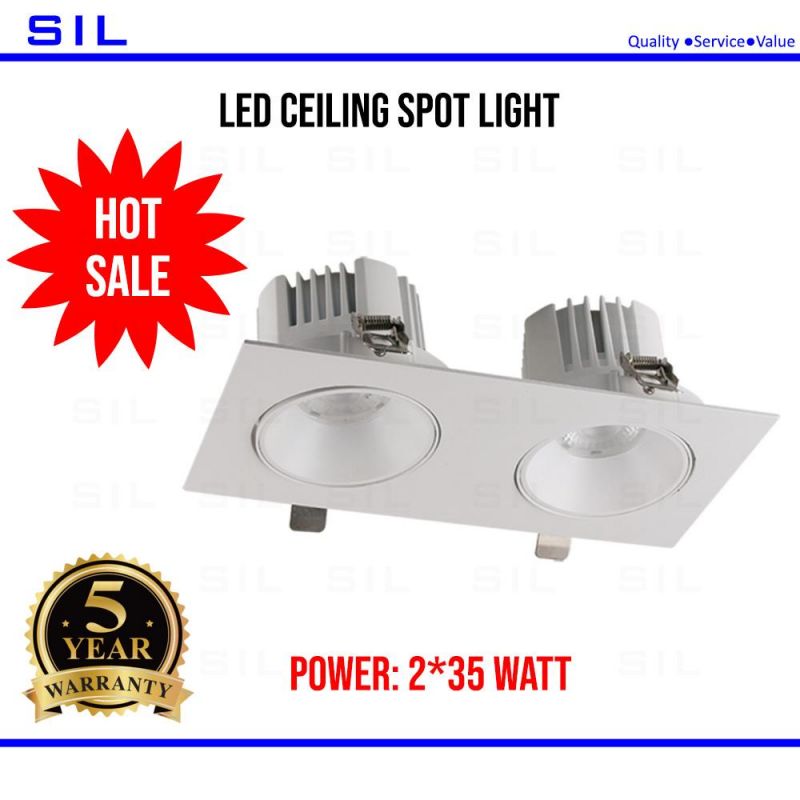 Hot Sale LED Spotlight 2X35 70W Indoor Spot Recessed COB Spot Light