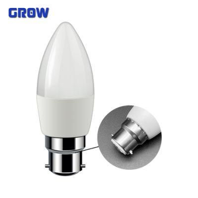 LED C37 Bulb B22 Base New ERP High Lumen 5W Bulb Candle Lamp Light for Office Interior Lighting