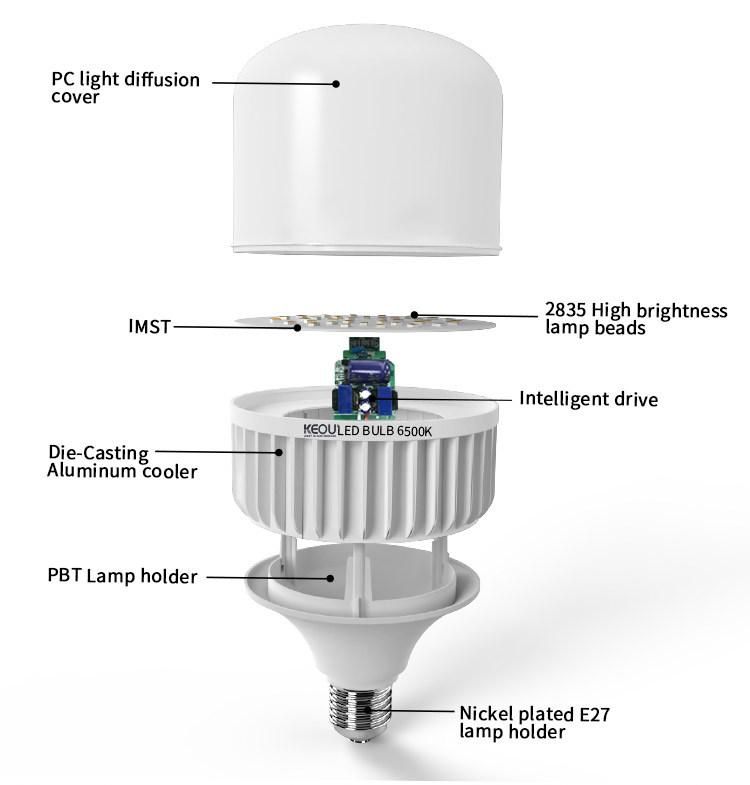 Aluminum PC Free Sample Distributor B22 E27 Base 18W 28W 48W 38W Big Column T Shape 18watt Warm Natural White LED Bulb Light LED Lamp Lighting