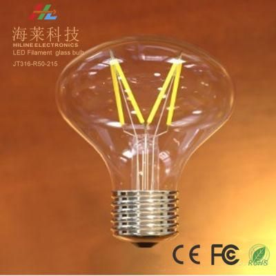 Triac Dimmable Glass LED Filament Bulb Jt316-R50-215