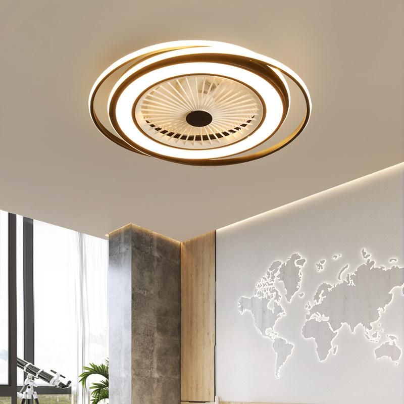 Modern Acrylic LED Round LED Flush Mount Fan Ceiling Light