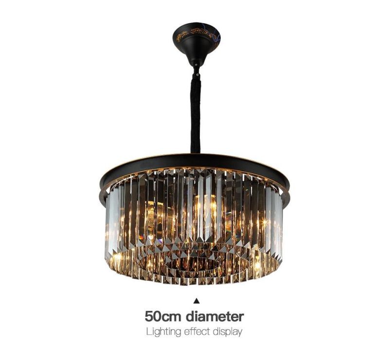 Hot Selling Stainless Steel LED Crystal Ceiling Pendant Lamp Dining Room Modern Chandelier Light