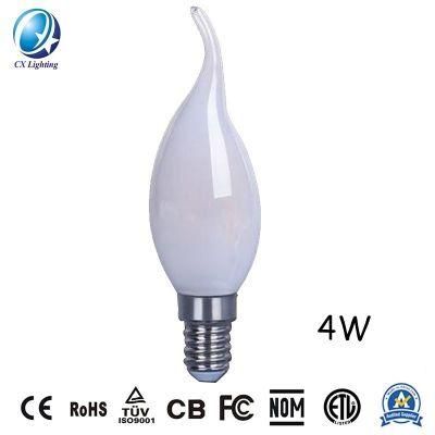 4W C35t Frosted Milky Amber Clear Glass LED Filament Bulb