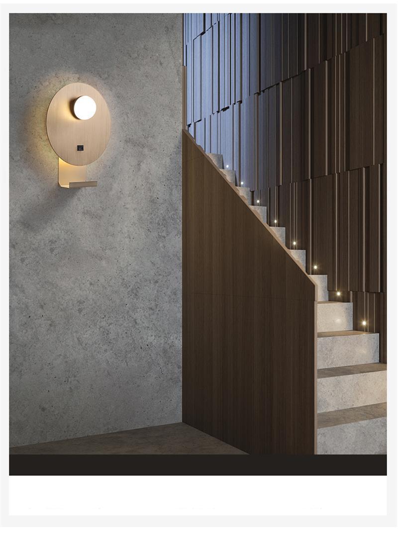 Nordic Interior Lighting Design Modern Metal Round LED Wall Light