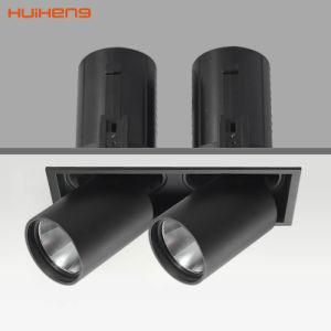 high Lumen 100lm/W 35W*2 Aluminium Retractable Grille Downlight