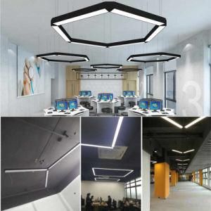 20W~80W Surface Mounted Suspension Supermarket Project Lamp Aluminum Profile Ceiling Slim LED Tube Linear Light