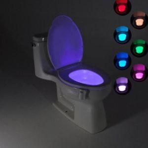 Auto-Sensing Toilet Light LED Night Light Motion Sensor Backlight for Toilet Bowl Bathroom 8 Color Wc Nightlight for Kids Child