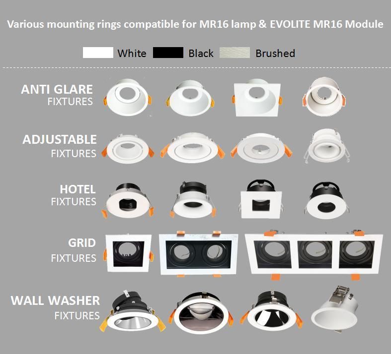 2021 Hot Sell Adjustable LED Downlight Frame Lamp GU10 Cover Recessed LED Ceiling Light LED Spot Light GU10 MR16 LED Down Light